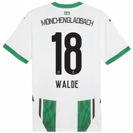 Kandiny Férfi Simon Walde #18 Fehér Zöld Hazai Jersey 2024/25 Mez Póló Ing