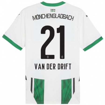 Kandiny Férfi Suus Van Der Drift #21 Fehér Zöld Hazai Jersey 2024/25 Mez Póló Ing