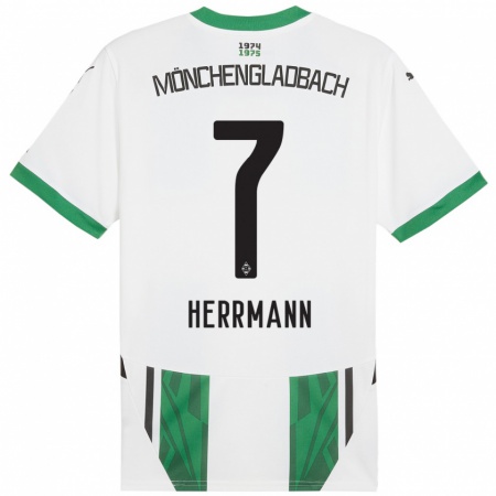 Kandiny Férfi Patrick Herrmann #7 Fehér Zöld Hazai Jersey 2024/25 Mez Póló Ing