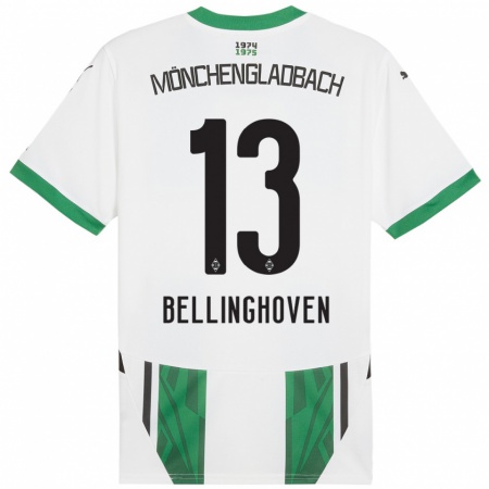 Kandiny Férfi Christina Bellinghoven #13 Fehér Zöld Hazai Jersey 2024/25 Mez Póló Ing