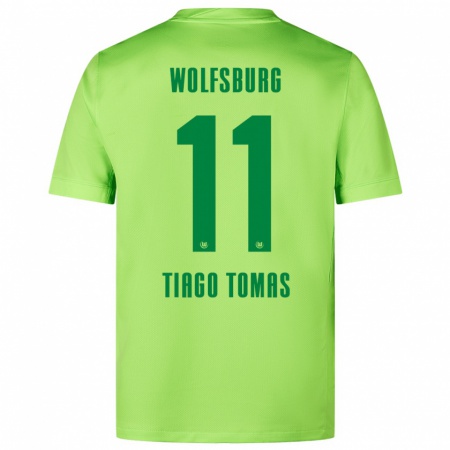 Kandiny Férfi Tiago Tomás #11 Fluoreszkáló Zöld Hazai Jersey 2024/25 Mez Póló Ing