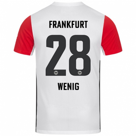 Kandiny Férfi Marcel Wenig #28 Fehér Piros Hazai Jersey 2024/25 Mez Póló Ing