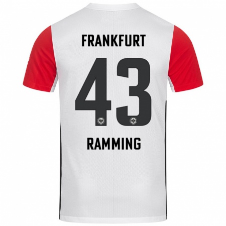 Kandiny Férfi Nils Ramming #43 Fehér Piros Hazai Jersey 2024/25 Mez Póló Ing