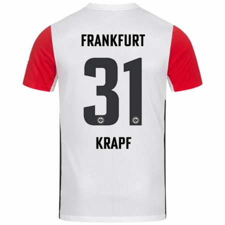 Kandiny Férfi Maximilian Krapf #31 Fehér Piros Hazai Jersey 2024/25 Mez Póló Ing