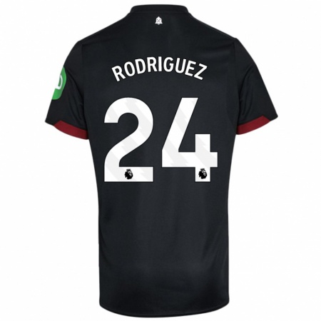 Kandiny Férfi Guido Rodríguez #24 Fekete Fehér Idegenbeli Jersey 2024/25 Mez Póló Ing