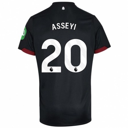 Kandiny Férfi Viviane Asseyi #20 Fekete Fehér Idegenbeli Jersey 2024/25 Mez Póló Ing