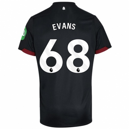 Kandiny Férfi Isaac Evans #68 Fekete Fehér Idegenbeli Jersey 2024/25 Mez Póló Ing