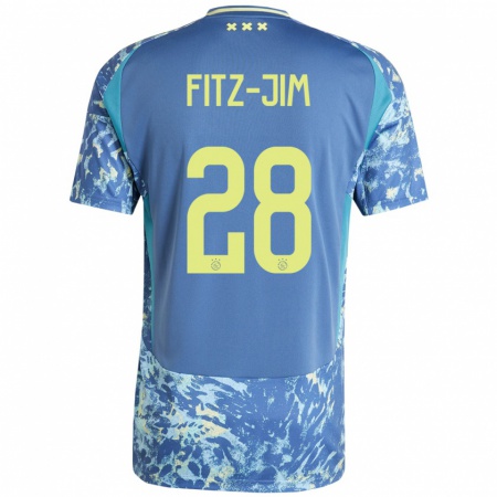 Kandiny Férfi Kian Fitz-Jim #28 Szürke Kék Sárga Idegenbeli Jersey 2024/25 Mez Póló Ing