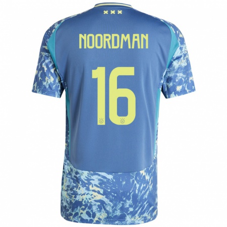 Kandiny Férfi Danique Noordman #16 Szürke Kék Sárga Idegenbeli Jersey 2024/25 Mez Póló Ing