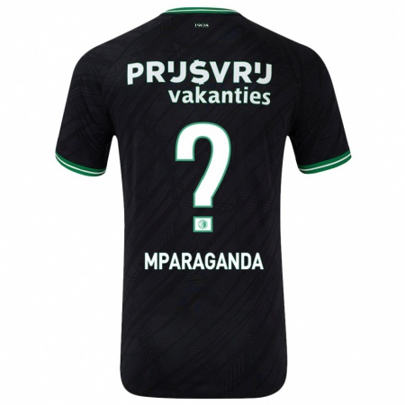 Kandiny Férfi Matthew Mparaganda #0 Fekete Zöld Idegenbeli Jersey 2024/25 Mez Póló Ing