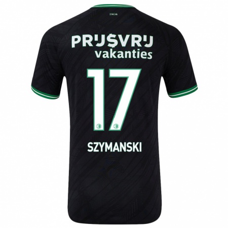 Kandiny Férfi Sebastian Szymanski #17 Fekete Zöld Idegenbeli Jersey 2024/25 Mez Póló Ing