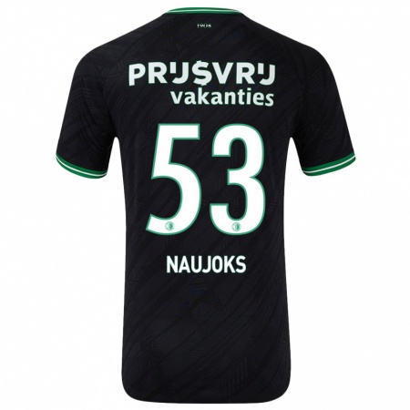 Kandiny Férfi Noah Naujoks #53 Fekete Zöld Idegenbeli Jersey 2024/25 Mez Póló Ing