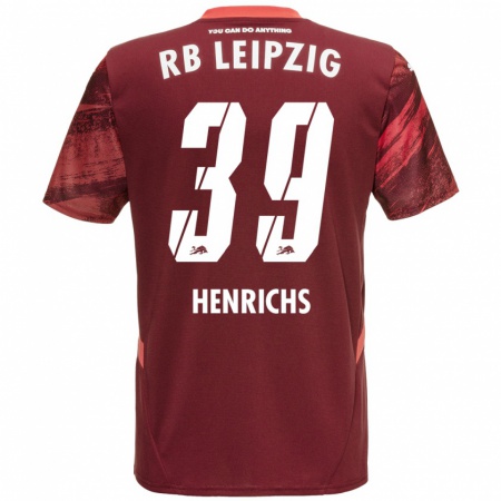 Kandiny Férfi Benjamin Henrichs #39 Burgundia Idegenbeli Jersey 2024/25 Mez Póló Ing