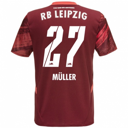 Kandiny Férfi Marlene Müller #27 Burgundia Idegenbeli Jersey 2024/25 Mez Póló Ing