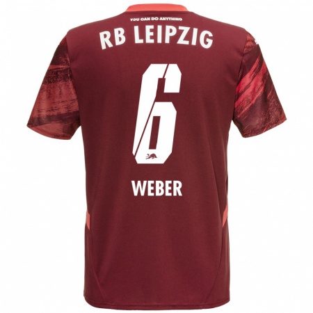 Kandiny Férfi Samuel Weber #6 Burgundia Idegenbeli Jersey 2024/25 Mez Póló Ing