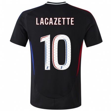 Kandiny Férfi Alexandre Lacazette #10 Fekete Idegenbeli Jersey 2024/25 Mez Póló Ing