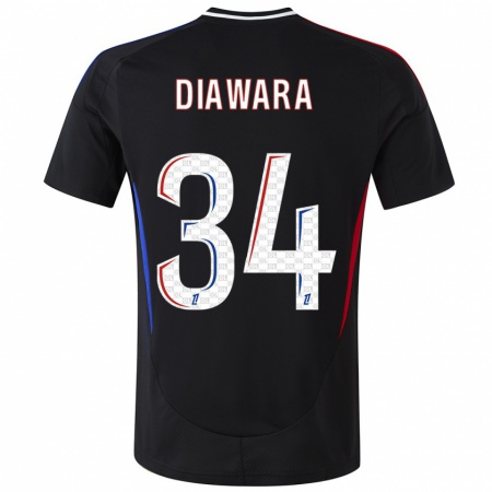 Kandiny Férfi Mahamadou Diawara #34 Fekete Idegenbeli Jersey 2024/25 Mez Póló Ing