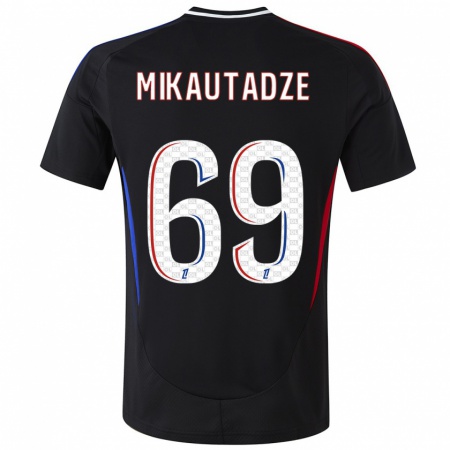 Kandiny Férfi Georges Mikautadze #69 Fekete Idegenbeli Jersey 2024/25 Mez Póló Ing