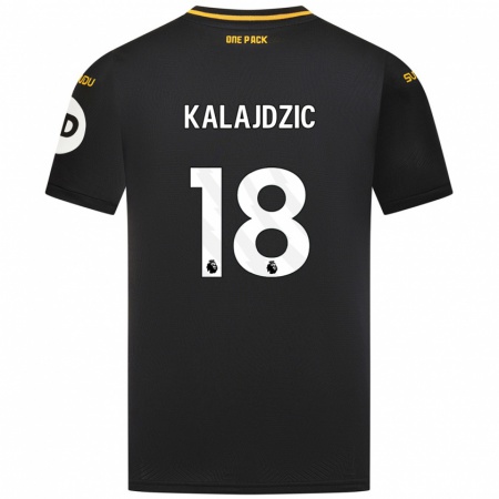 Kandiny Férfi Sasa Kalajdzic #18 Fekete Idegenbeli Jersey 2024/25 Mez Póló Ing