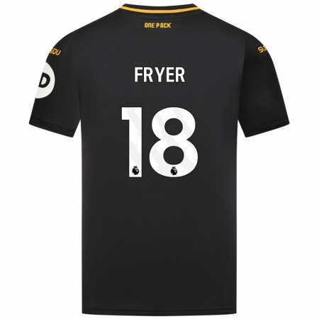 Kandiny Férfi Hannah Fryer #18 Fekete Idegenbeli Jersey 2024/25 Mez Póló Ing