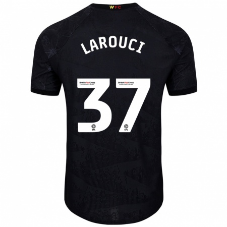 Kandiny Férfi Yasser Larouci #37 Fekete Fehér Idegenbeli Jersey 2024/25 Mez Póló Ing