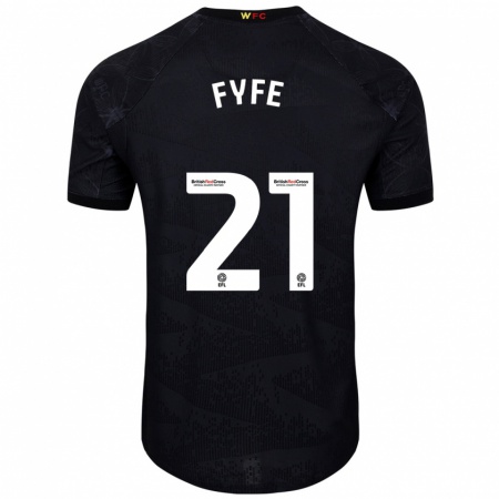 Kandiny Férfi Flo Fyfe #21 Fekete Fehér Idegenbeli Jersey 2024/25 Mez Póló Ing