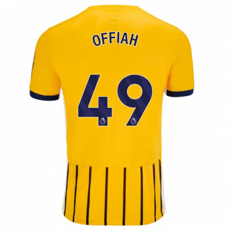 Kandiny Férfi Odel Offiah #49 Arany Kék Csíkos Idegenbeli Jersey 2024/25 Mez Póló Ing