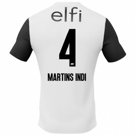 Kandiny Férfi Bruno Martins Indi #4 Fehér Fekete Idegenbeli Jersey 2024/25 Mez Póló Ing