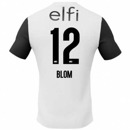 Kandiny Férfi Robin Blom #12 Fehér Fekete Idegenbeli Jersey 2024/25 Mez Póló Ing