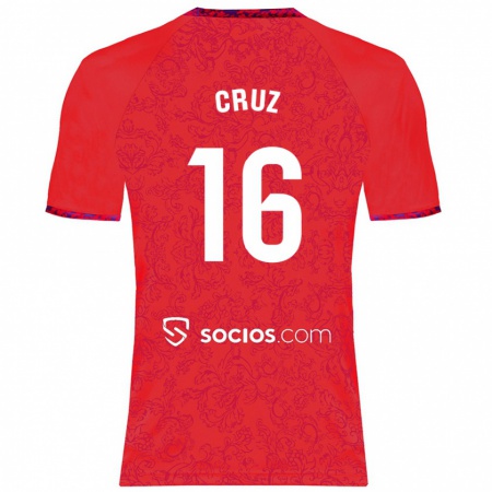 Kandiny Férfi Jesús Cruz #16 Piros Idegenbeli Jersey 2024/25 Mez Póló Ing