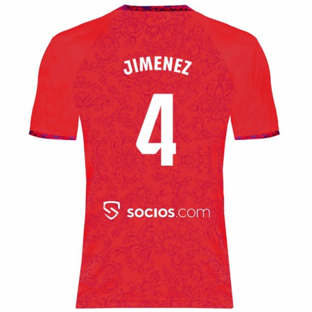 Kandiny Férfi Diego Jiménez #4 Piros Idegenbeli Jersey 2024/25 Mez Póló Ing