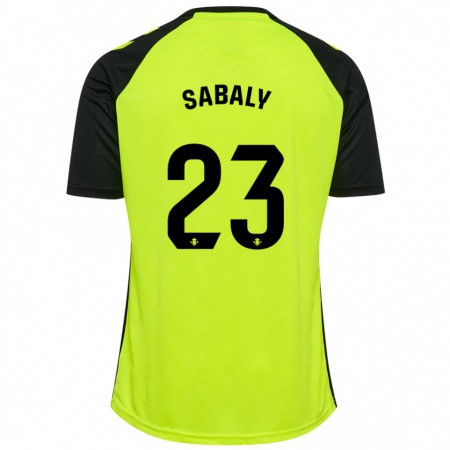 Kandiny Férfi Youssouf Sabaly #23 Fluoreszkáló Sárga Fekete Idegenbeli Jersey 2024/25 Mez Póló Ing