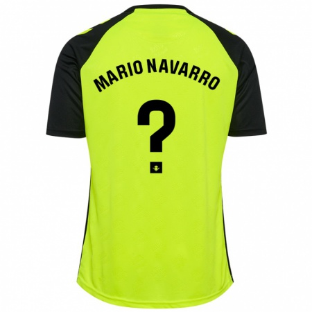 Kandiny Férfi Mario Navarro #0 Fluoreszkáló Sárga Fekete Idegenbeli Jersey 2024/25 Mez Póló Ing