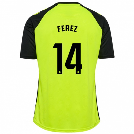 Kandiny Férfi Carolina Férez #14 Fluoreszkáló Sárga Fekete Idegenbeli Jersey 2024/25 Mez Póló Ing