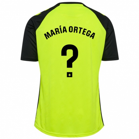 Kandiny Férfi José María Ortega #0 Fluoreszkáló Sárga Fekete Idegenbeli Jersey 2024/25 Mez Póló Ing