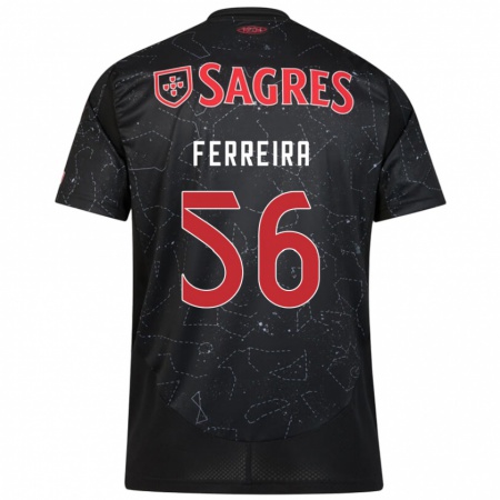 Kandiny Férfi Martim Ferreira #56 Fekete Piros Idegenbeli Jersey 2024/25 Mez Póló Ing