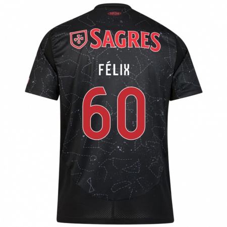 Kandiny Férfi Nuno Félix #60 Fekete Piros Idegenbeli Jersey 2024/25 Mez Póló Ing