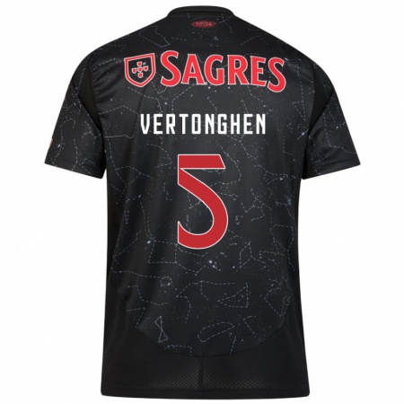 Kandiny Férfi Jan Vertonghen #5 Fekete Piros Idegenbeli Jersey 2024/25 Mez Póló Ing