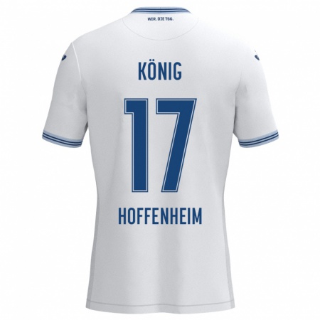 Kandiny Férfi Noah König #17 Fehér Kék Idegenbeli Jersey 2024/25 Mez Póló Ing