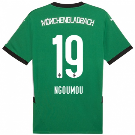 Kandiny Férfi Nathan Ngoumou #19 Zöld Fehér Idegenbeli Jersey 2024/25 Mez Póló Ing