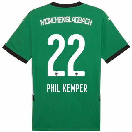 Kandiny Férfi Phil Kemper #22 Zöld Fehér Idegenbeli Jersey 2024/25 Mez Póló Ing