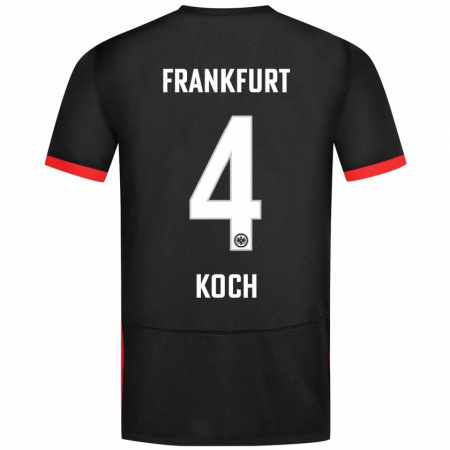 Kandiny Férfi Robin Koch #4 Fekete Idegenbeli Jersey 2024/25 Mez Póló Ing