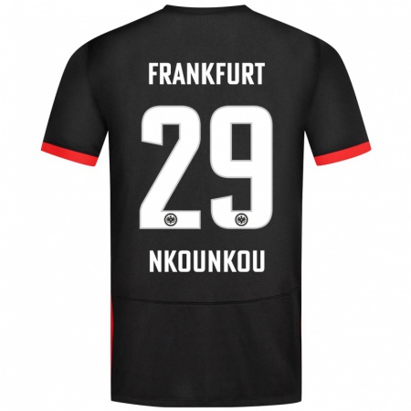 Kandiny Férfi Niels Nkounkou #29 Fekete Idegenbeli Jersey 2024/25 Mez Póló Ing