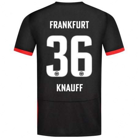 Kandiny Férfi Ansgar Knauff #36 Fekete Idegenbeli Jersey 2024/25 Mez Póló Ing