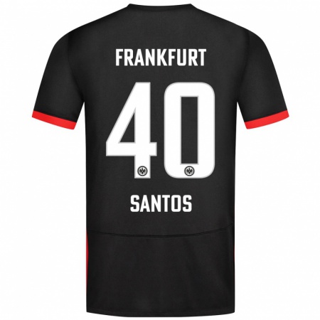 Kandiny Férfi Kauã Santos #40 Fekete Idegenbeli Jersey 2024/25 Mez Póló Ing