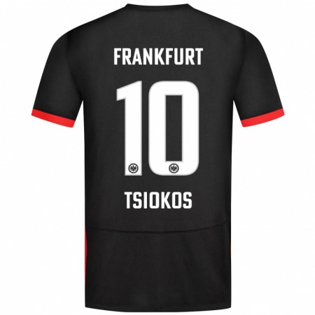 Kandiny Férfi Leonidas Ilias Tsiokos #10 Fekete Idegenbeli Jersey 2024/25 Mez Póló Ing