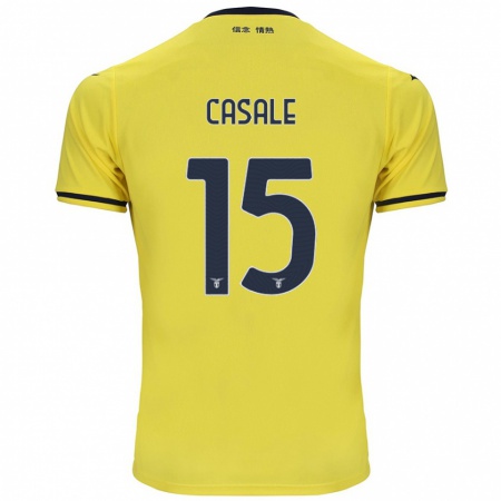 Kandiny Férfi Nicolò Casale #15 Sárga Idegenbeli Jersey 2024/25 Mez Póló Ing