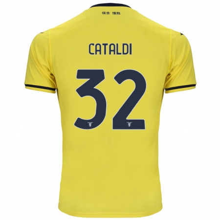 Kandiny Férfi Danilo Cataldi #32 Sárga Idegenbeli Jersey 2024/25 Mez Póló Ing