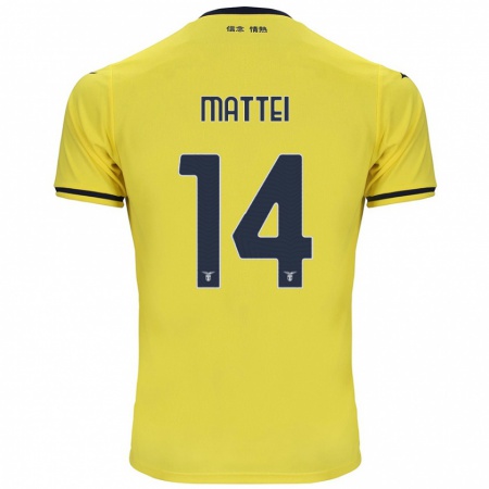 Kandiny Férfi Sarah Mattei #14 Sárga Idegenbeli Jersey 2024/25 Mez Póló Ing