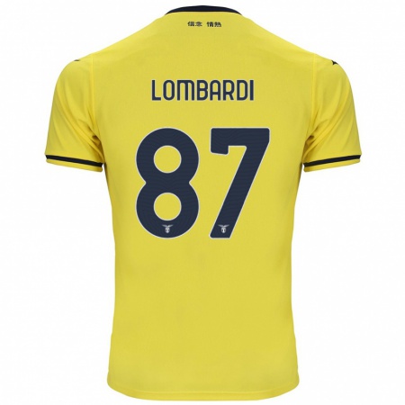 Kandiny Férfi Cristiano Lombardi #87 Sárga Idegenbeli Jersey 2024/25 Mez Póló Ing